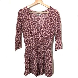 Hollister Long Sleeve Romper Pink Pattern Size M